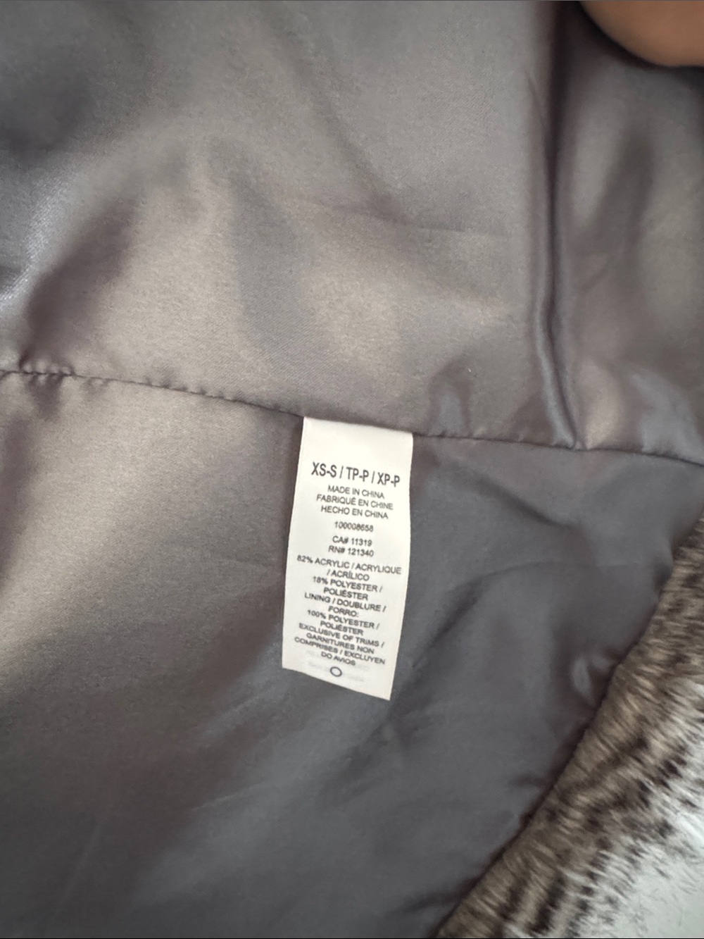 Dynamite Gray Faux Fur Vest - Plush Open Front Size XS - Picture 6 of 7